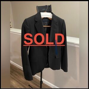 Banana Republic Black Stretch Blazer Jacket Womens Size 8 Tailored Workwear